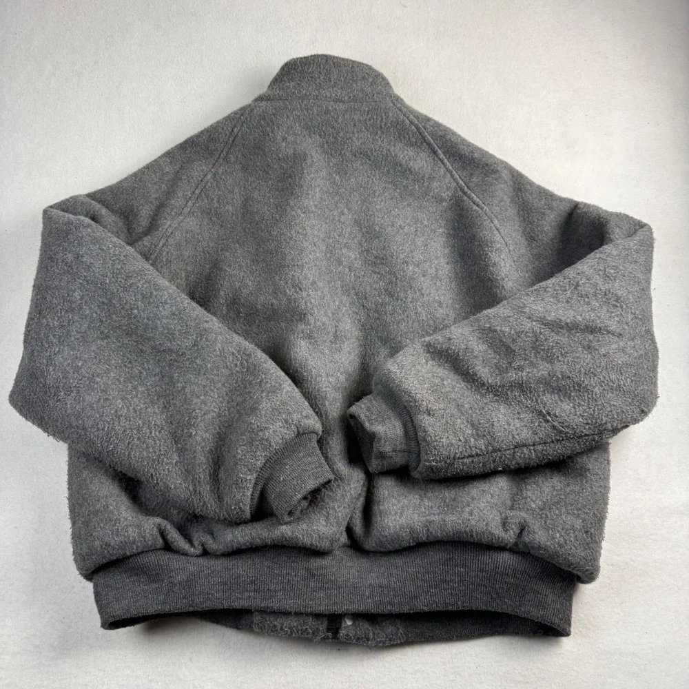 Swingster Vintage Memorex Fleece‎ Bomber Jacket Grey Sherpa Lined Mens XL USA